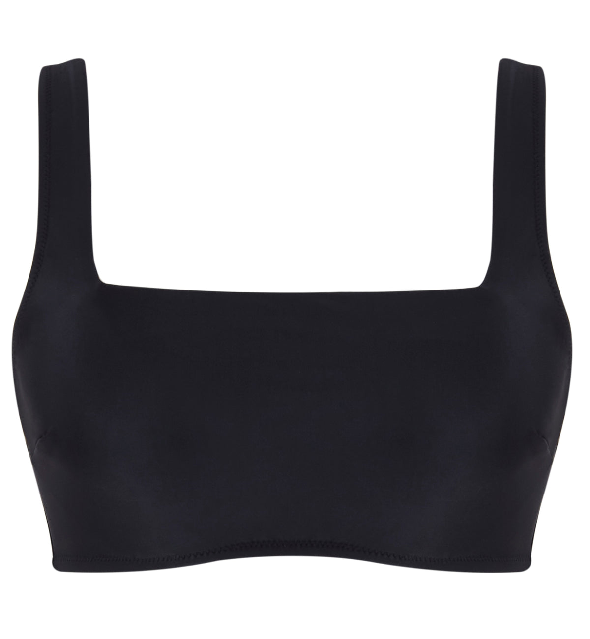 Panache Gina Square Neck Underwire Crop Swim Top (SW1862),30DD,Black - Black,30DD