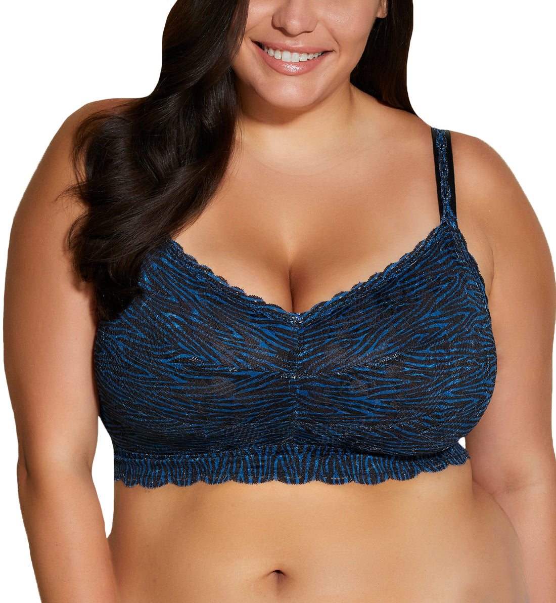 Cosabella Never Say Never Printed SUPER CURVY Sweetie Bralette (NEVEP1322),XS,Zebra Malawi - Zebra Malawi,XS