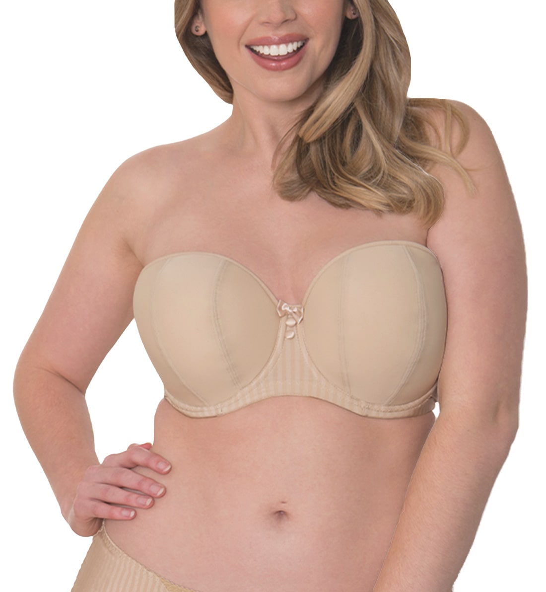 Curvy Kate Luxe Multiway Strapless Underwire Bra (CK2601),28GG,Biscotti - Biscotti,28GG