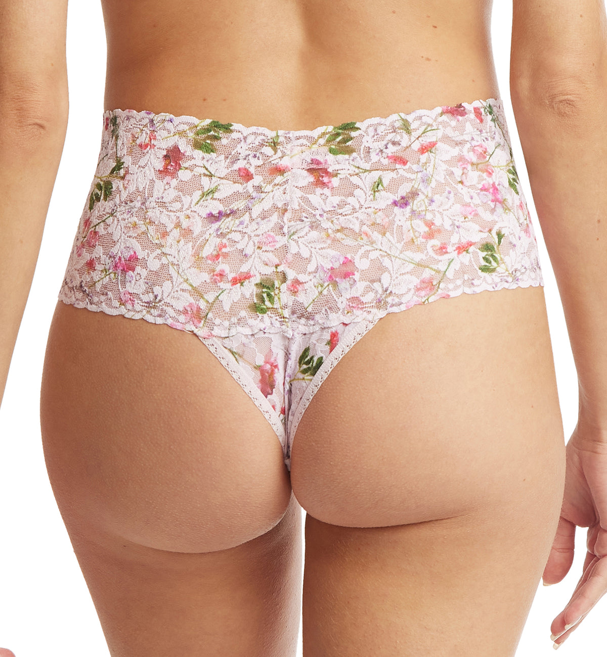 Hanky Panky Printed Retro Lace Thong (PR9K1926),Rise and Vines - Rise and Vines,One Size