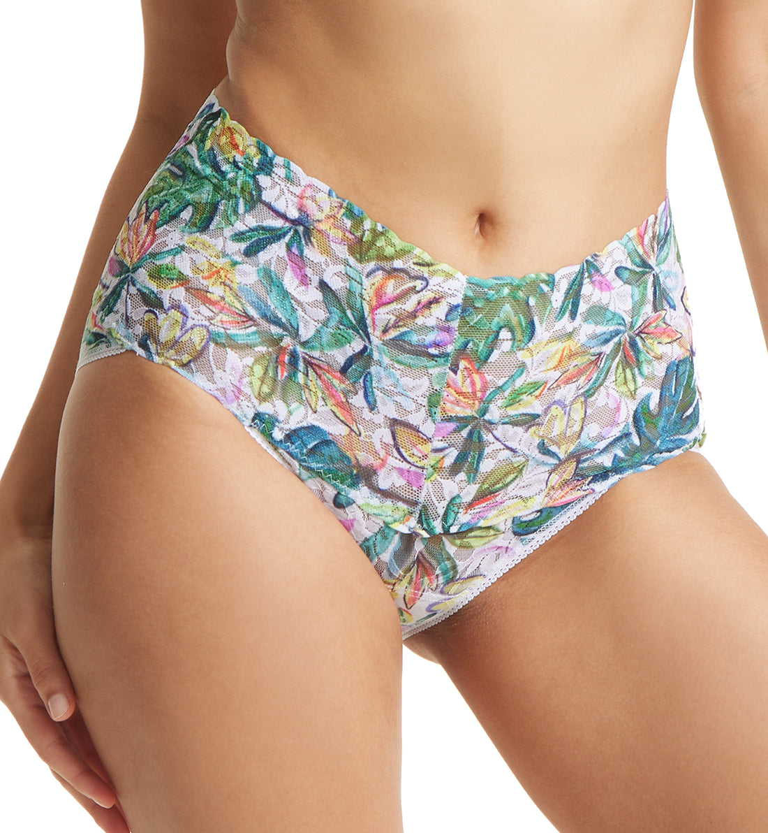 Hanky Panky Retro Lace Printed V-kini (PR9K2124),Small,Palm Springs - Palm Springs,Small