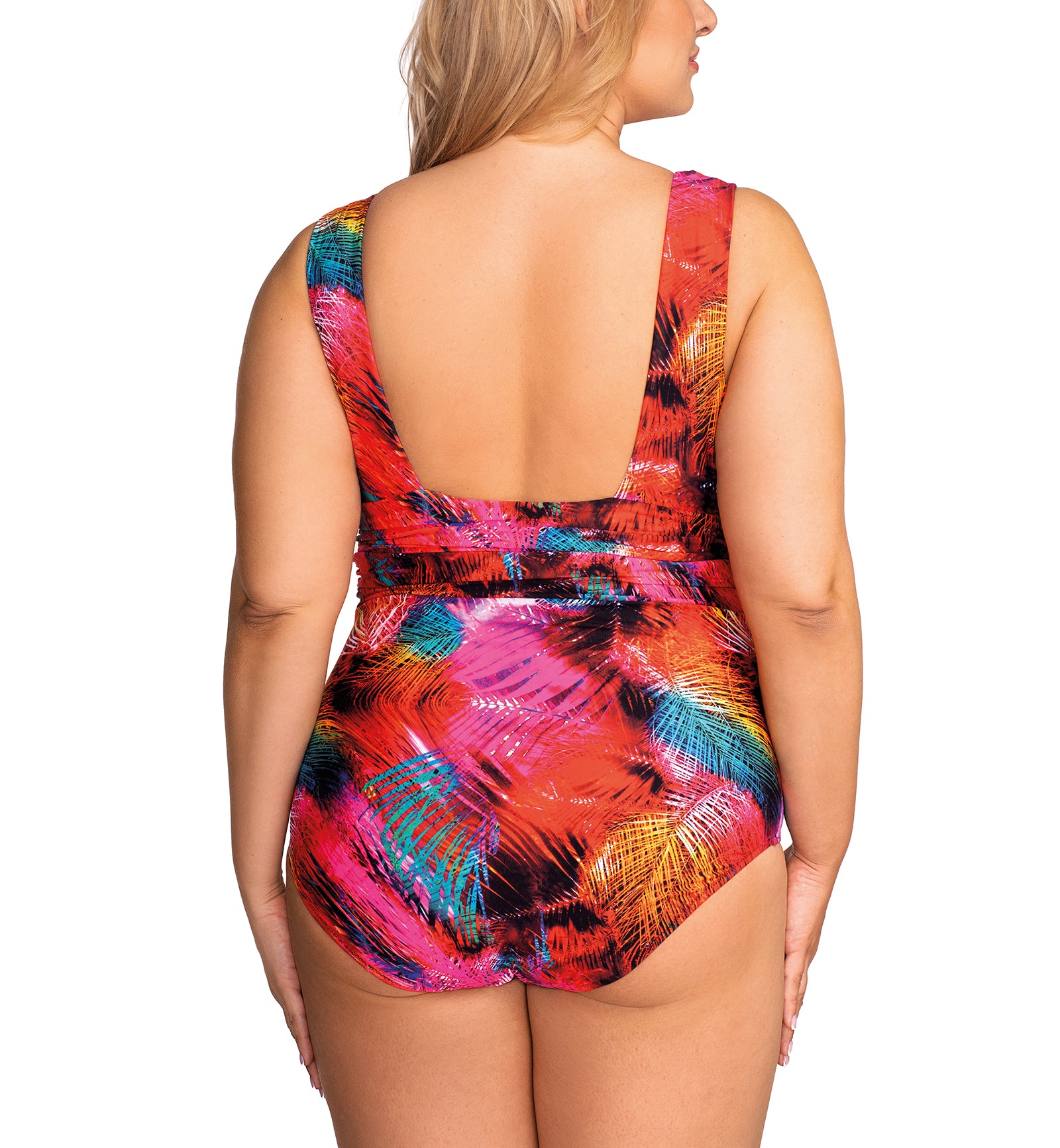 Nessa Milano Plunge Underwire Swimsuit (N543),XS,Tropicana - Tropicana,XS