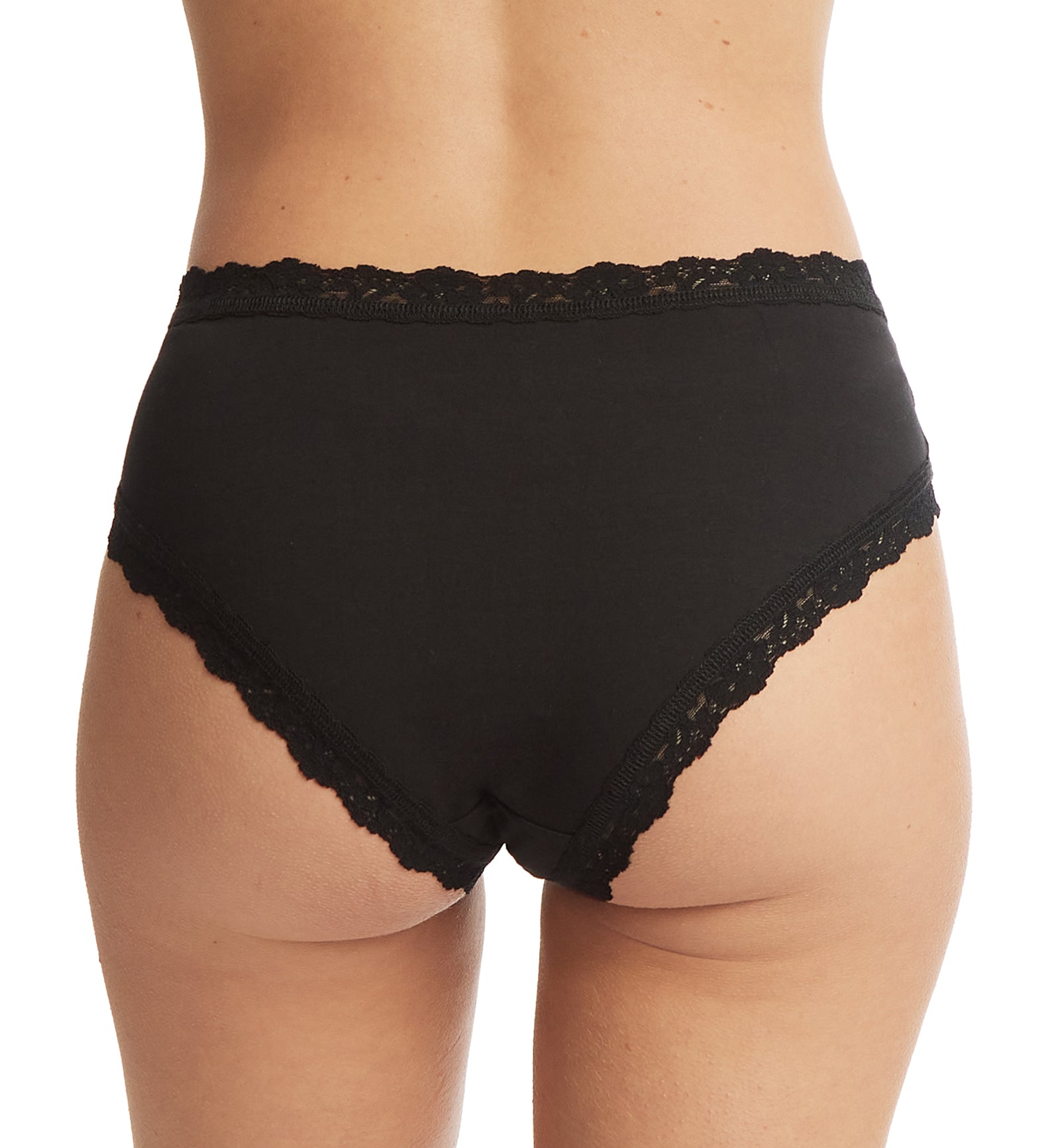 Hanky Panky Cotton V-Front Cheeky Brief (892454),XS,Black - Black,XS