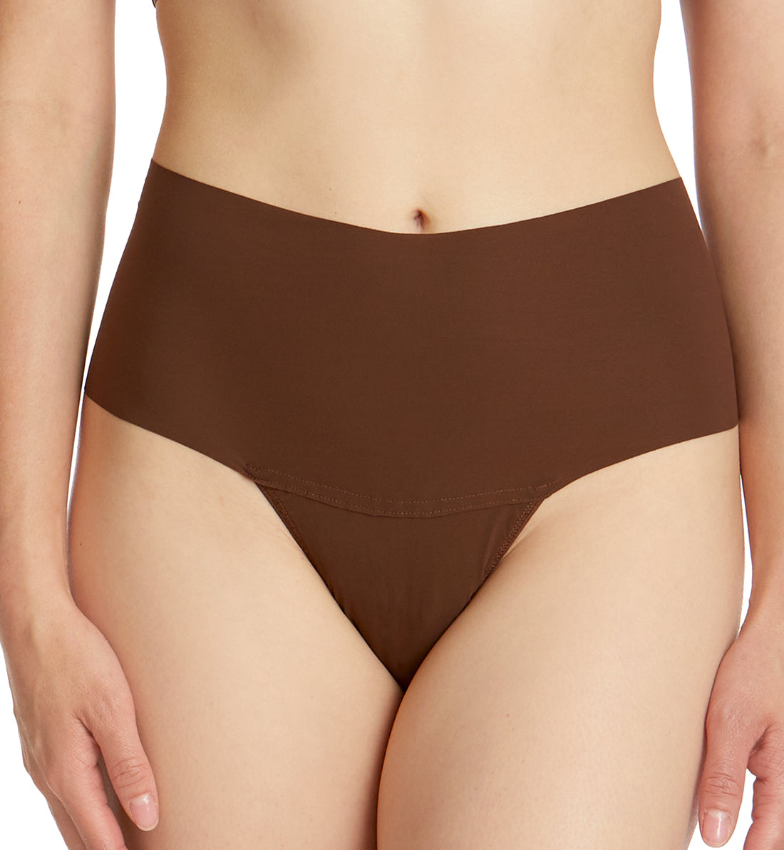 Hanky Panky BreatheSoft Hi-Rise Thong (6J1921B),Small,Mahogany - Mahogany,Small