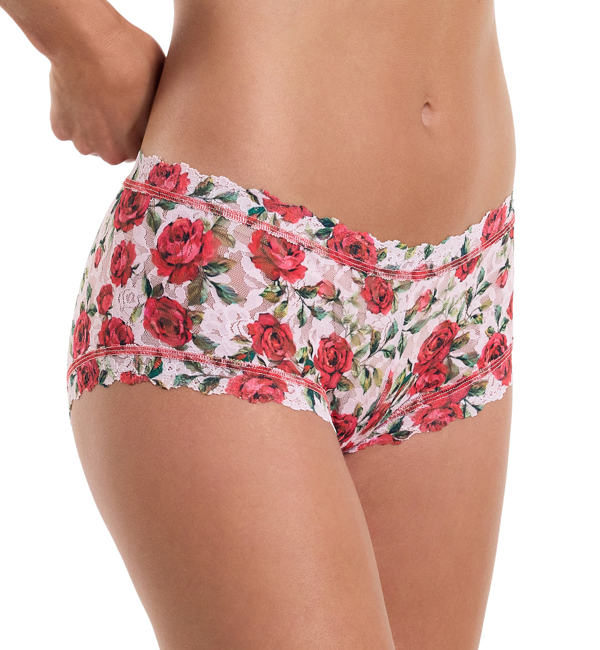 Hanky Panky Signature Lace Printed Boyshort (PR4812P),XS,Je Taime - Je Taime,XS