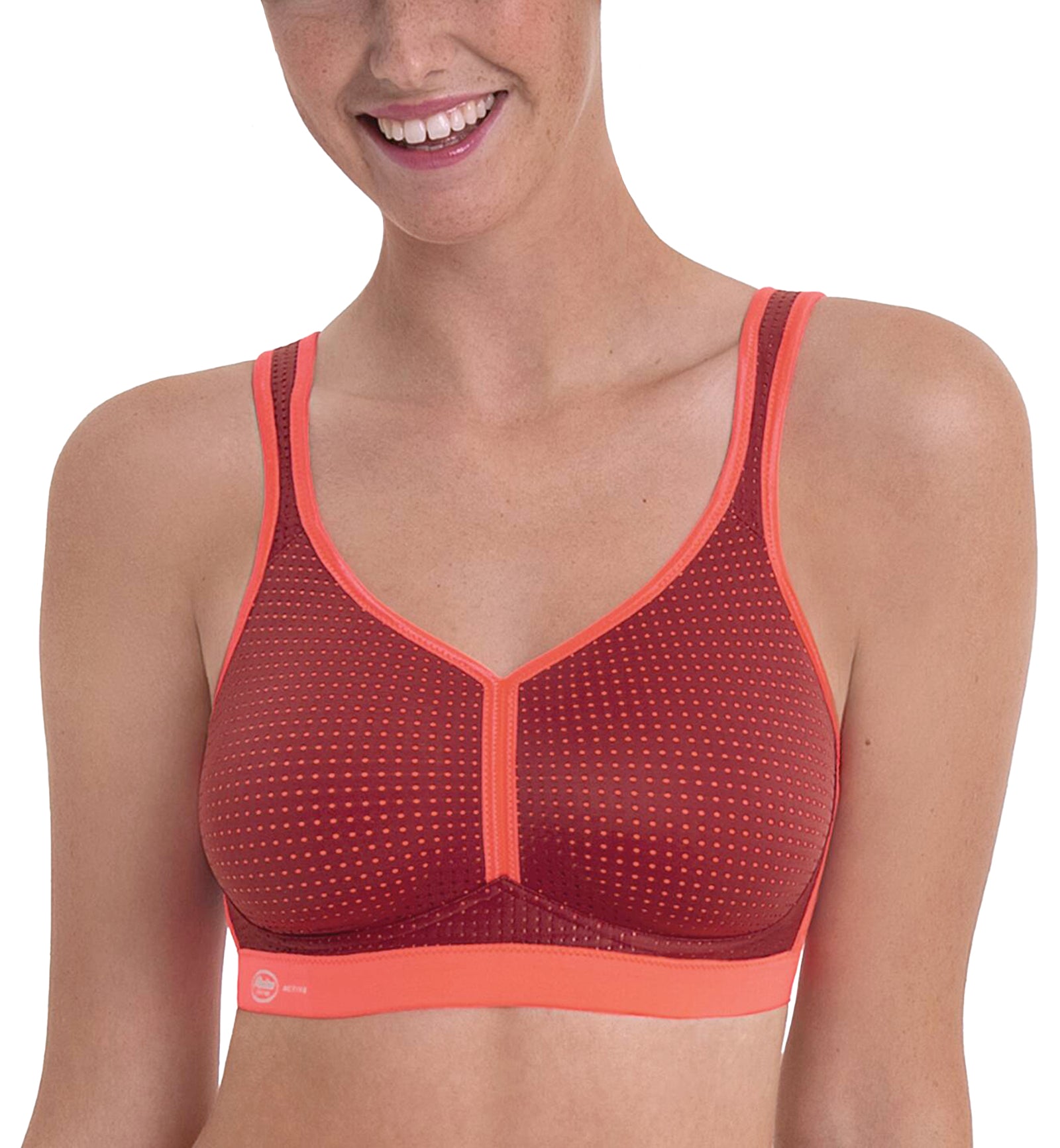 Anita Performance Mesh Max Support Softcup Sports Bra (5566),32C,Fire/Coral - Fire/Coral,32C