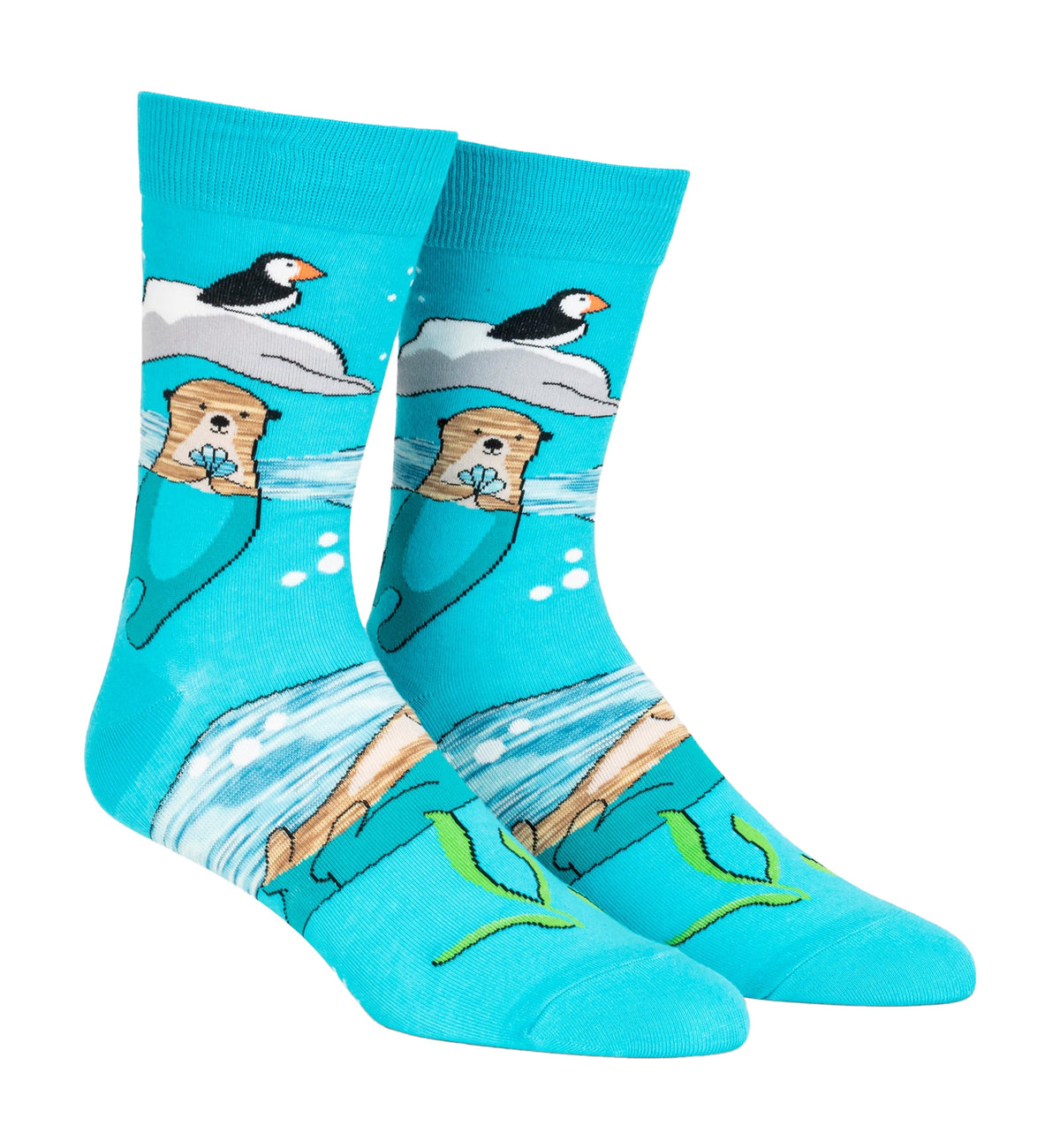 SOCK it to me Men's Crew Socks (MEF0619),Plays Well With Otters - Plays Well With Otters,One Size
