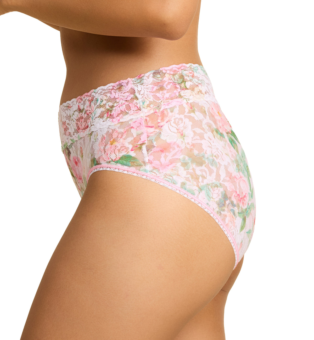 Hanky Panky Signature Lace Printed V-kini (PR482374),Small,Rococo Rose - Rococo Rose,Small