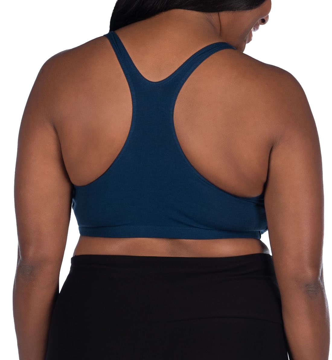 Leading Lady Serena Wirefree Racerback Sports Bra (514),36 DD/F/G,Navy - Navy,36 DD/F/G