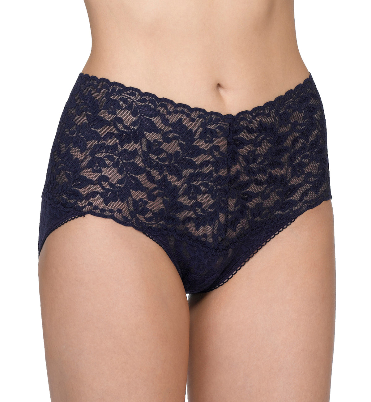 Hanky Panky Retro Lace V-kini (9K2124),Small,Navy - Navy,Small