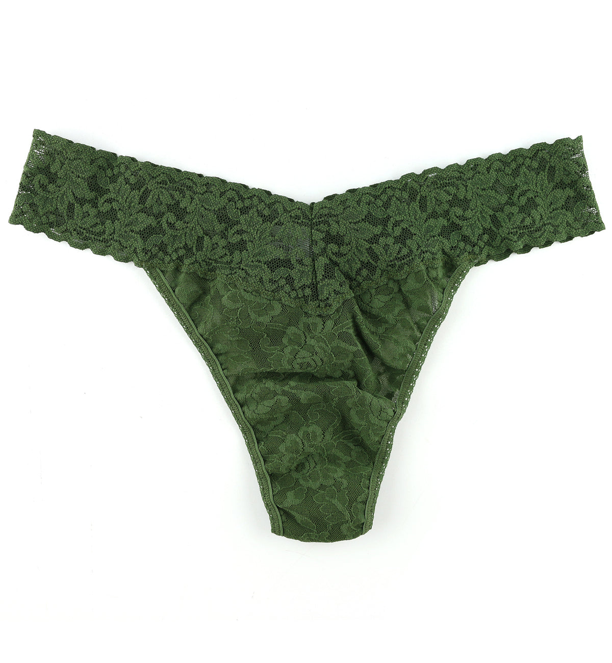 Hanky Panky Signature Lace Original Rise Thong (4811P),Bitter Olive - Bitter Olive,One Size