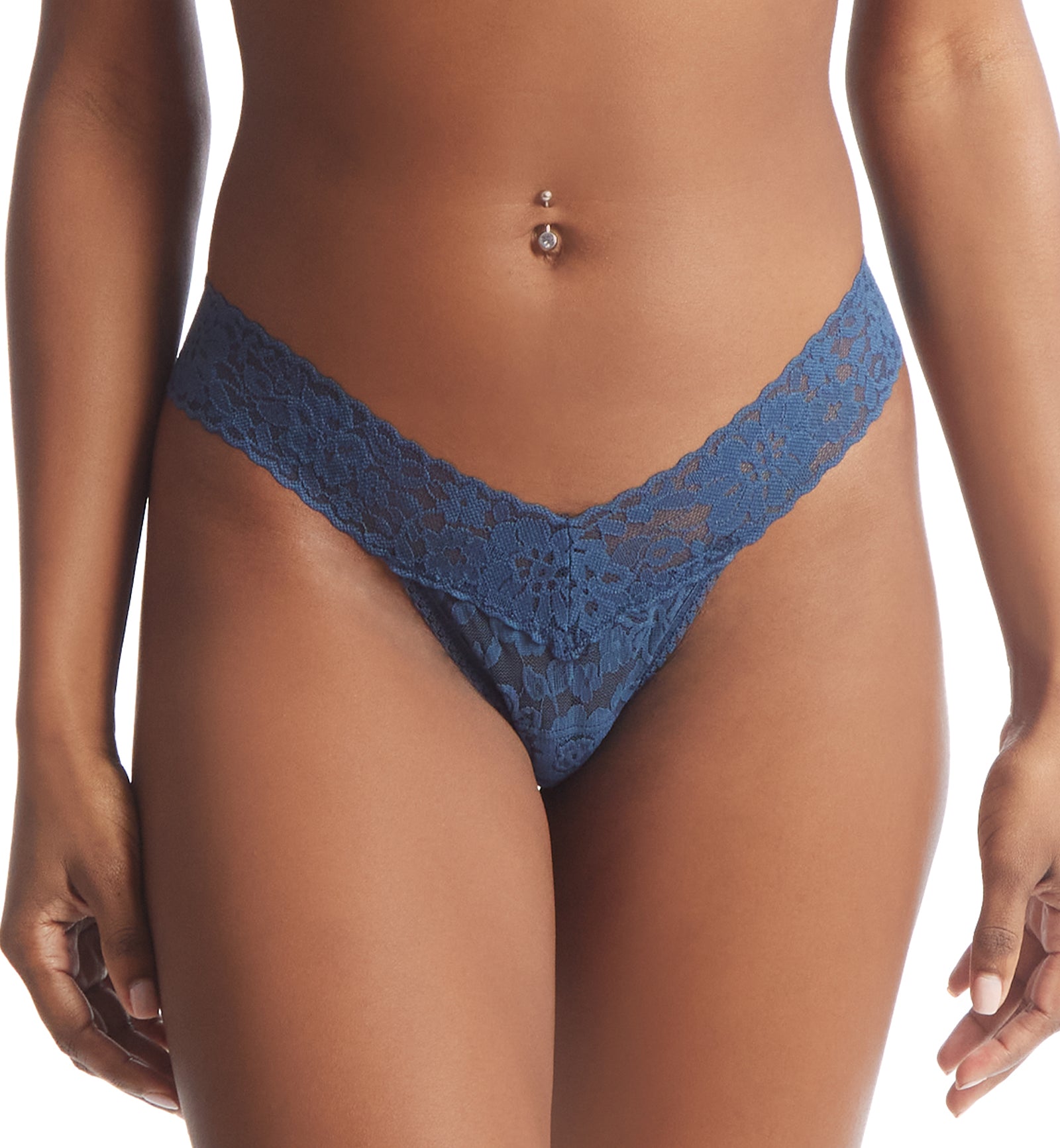 Hanky Panky Daily Lace Low Rise Thong (771001P),Nightshade - Nightshade,One Size