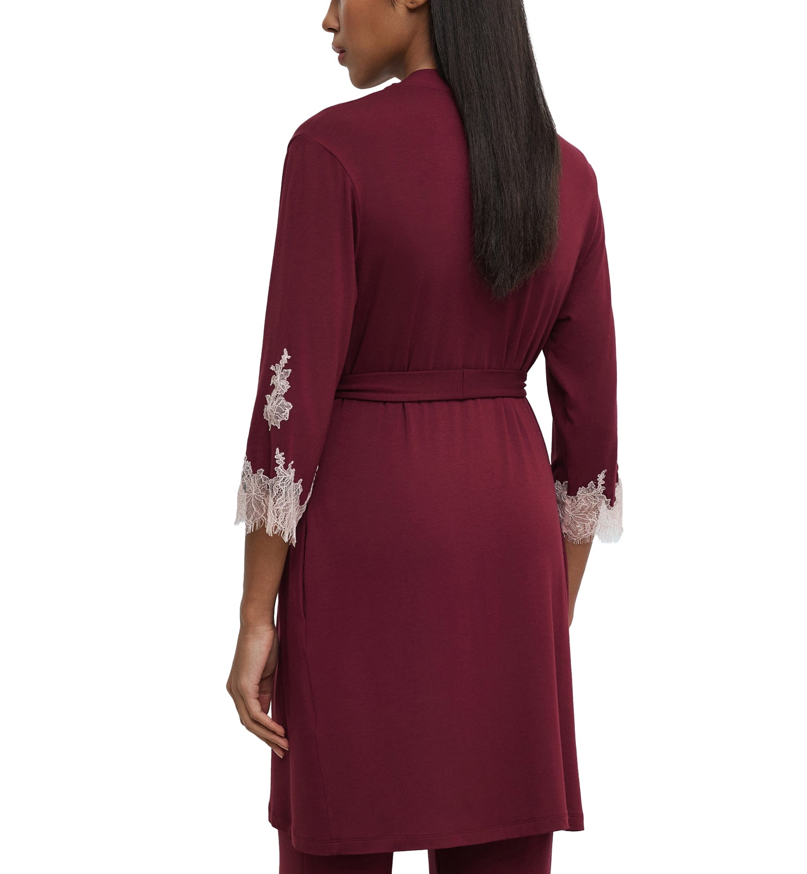effetto Bamboo Gone With The Wind 3/4 Sleeve Robe (03161),Small,Cherry Lacquer - Cherry Lacquer,Small