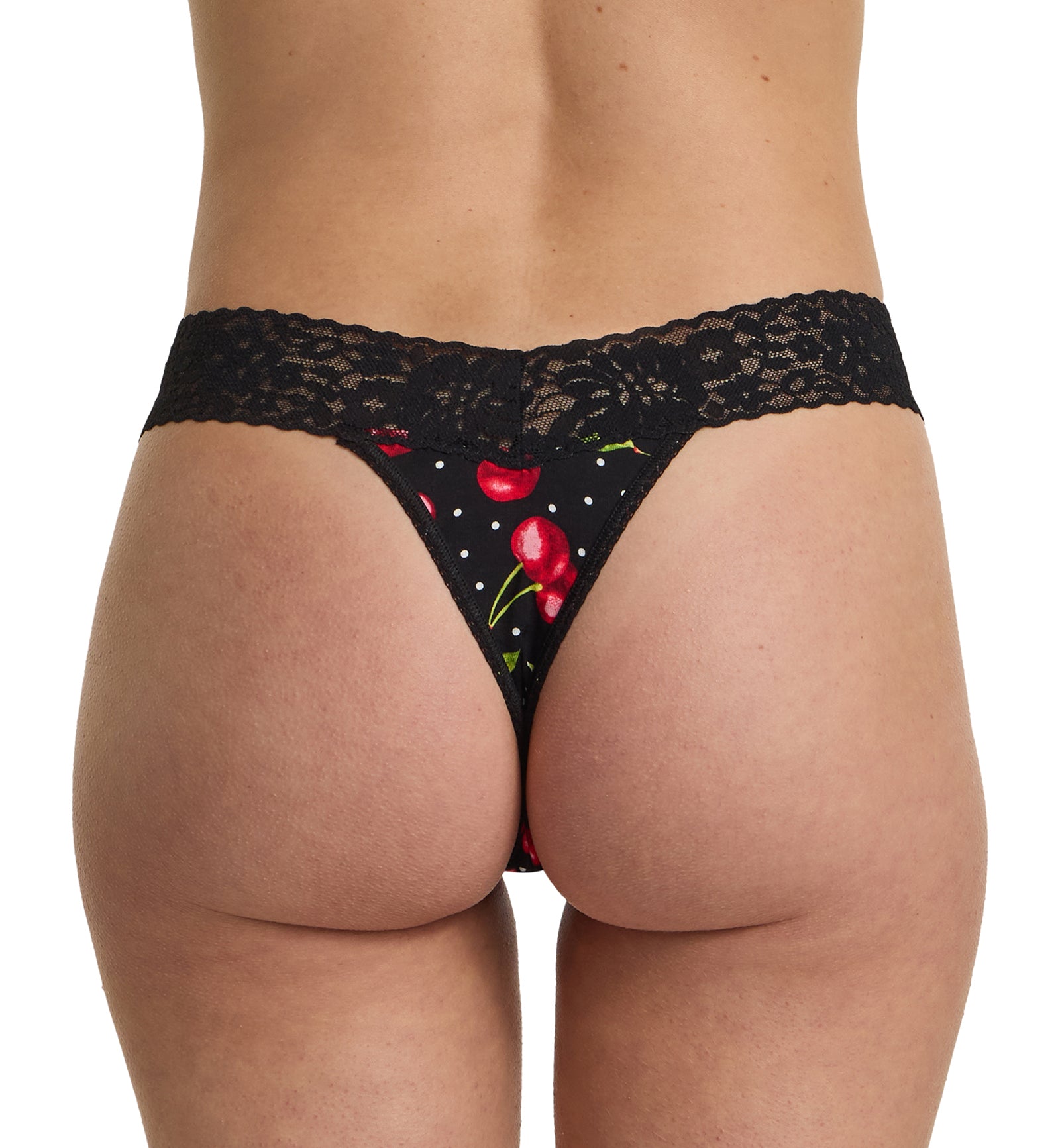Hanky Panky Printed DreamEase Original Rise Thong (PR681104),Cherry Bomb - Cherry Bomb,One Size