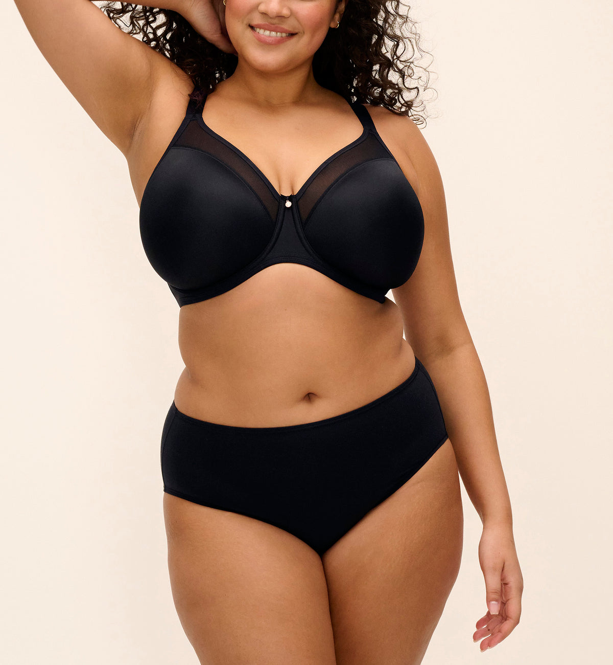 Elomi Smooth Unlined Underwire Molded Bra (4301),32GG,Black - Black,32GG