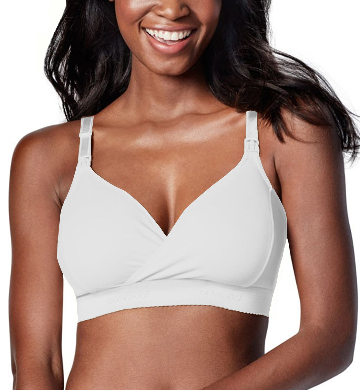 BRAVADO! The Original Wire-Free Nursing Bra Plus (1012),Small,White - White,Small