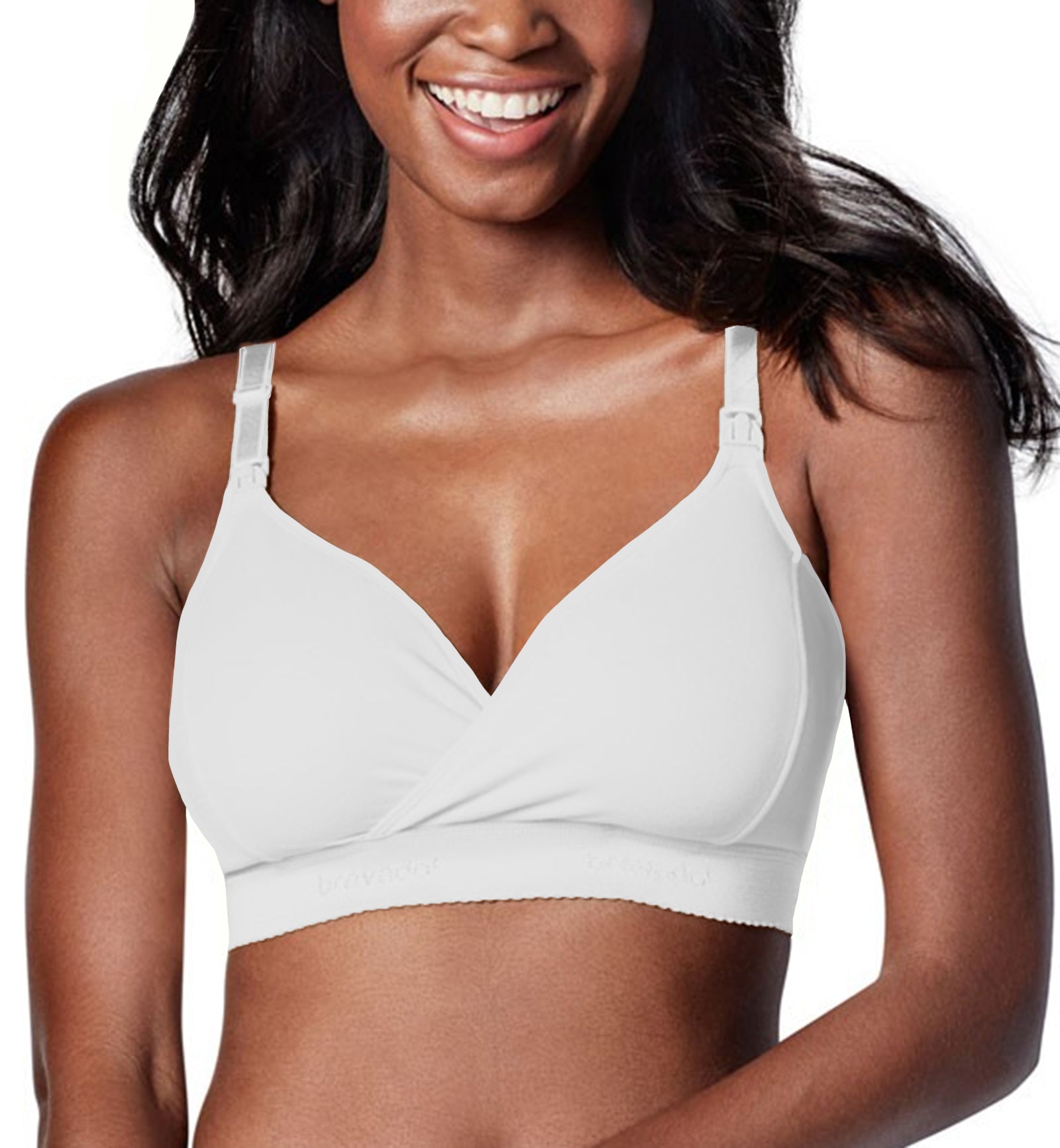 BRAVADO! The Original Wire-Free Nursing Bra Plus (1012),Small,White - White,Small