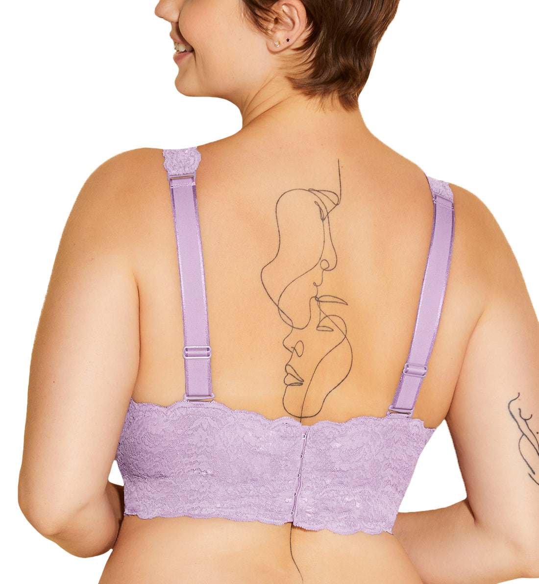 Cosabella NSN SUPER CURVY Plungie Longline Bralette (NEVER1389),XS,Icy Violet - Icy Violet,XS