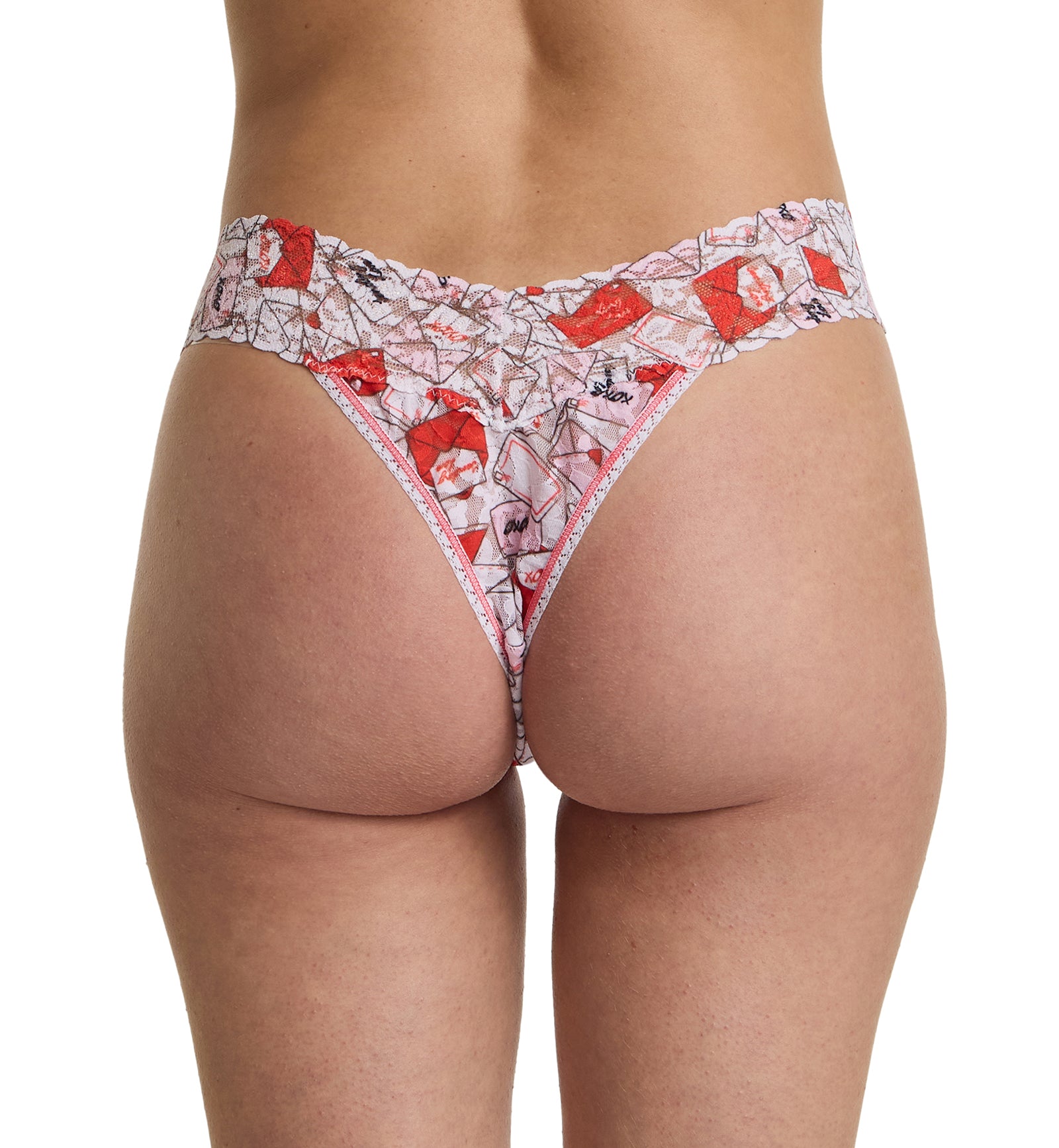 Hanky Panky Signature Lace Printed Original Rise Thong (PR4811P),With Love - With Love,One Size