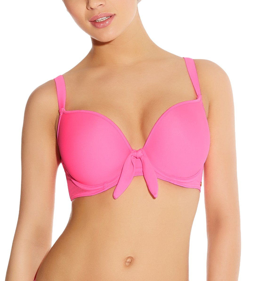 Freya Deco Molded Underwire Bikini Swim Top (3284),28D,Bright Pink - Bright Pink,28D