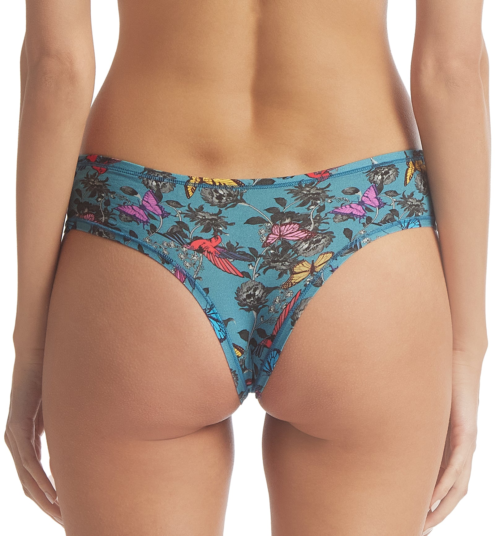 Hanky Panky Play Printed Cotton Natural Rise Thong (PR721664),XS/S,Wonderland - Wonderland,XS/S