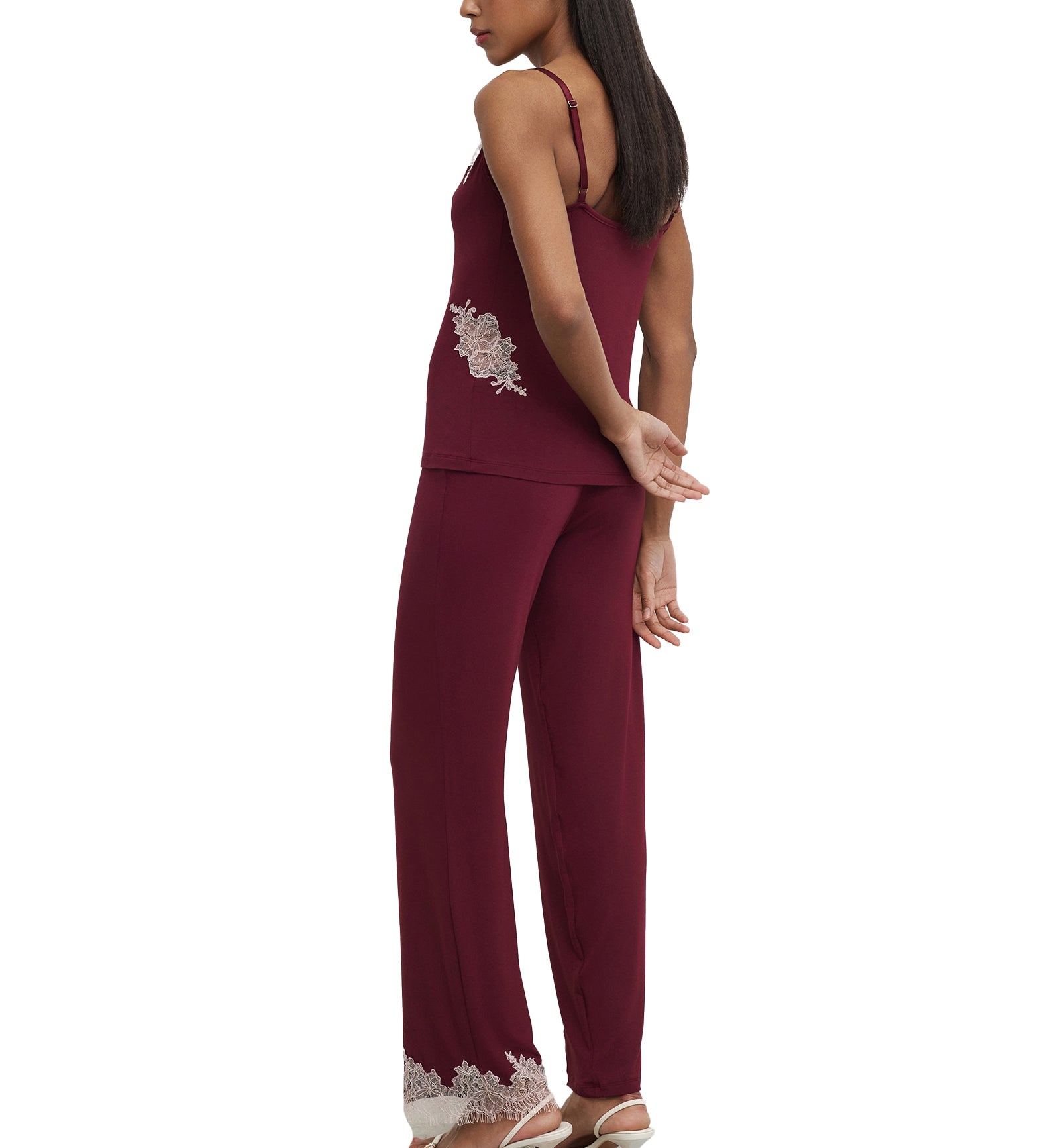 effetto Bamboo Gone With The Wind PJ Cami & Pants Set (03163/1),Small,Cherry Lacquer - Cherry Lacquer,Small