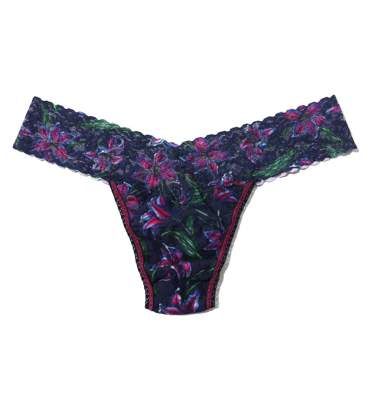 Hanky Panky Signature Lace Printed Low Rise Thong (PR4911P),Twilight Blooms - Twilight Blooms,One Size