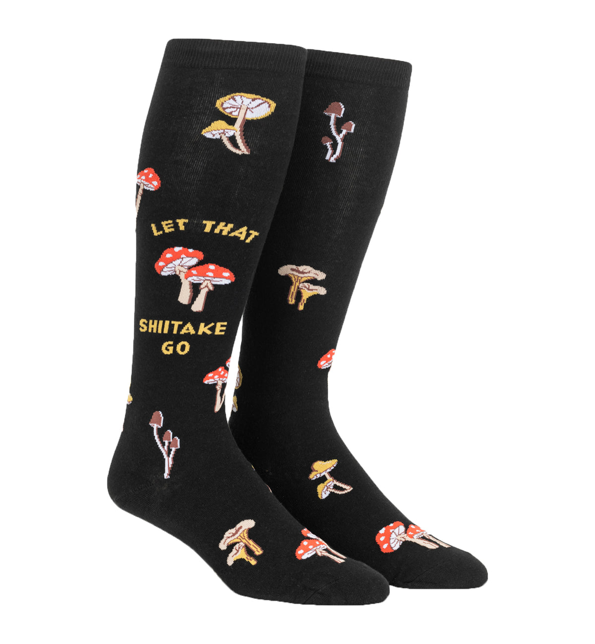 SOCK it to me Unisex Stretch-It Knee High Socks (S0162),Let That Shiitake Go - Let That Shiitake Go,One Size