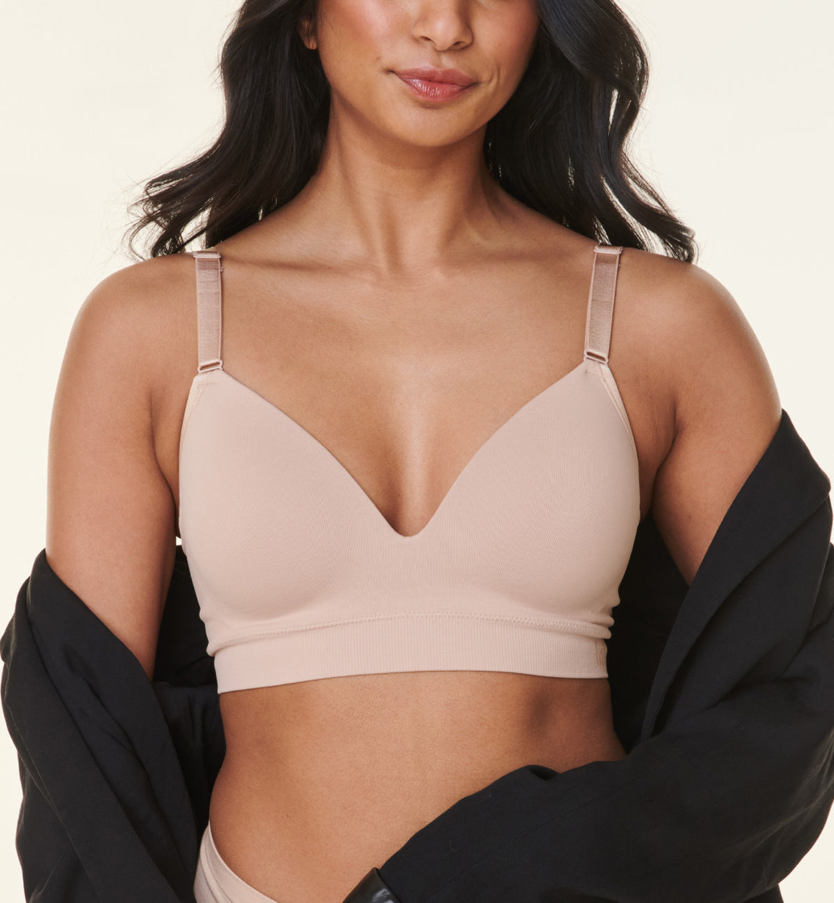 Bravado Everyday Plunge Wireless Full Cup T-Shirt Bra (11060FC),Small FC,Cameo - Cameo,Small-Full Cup