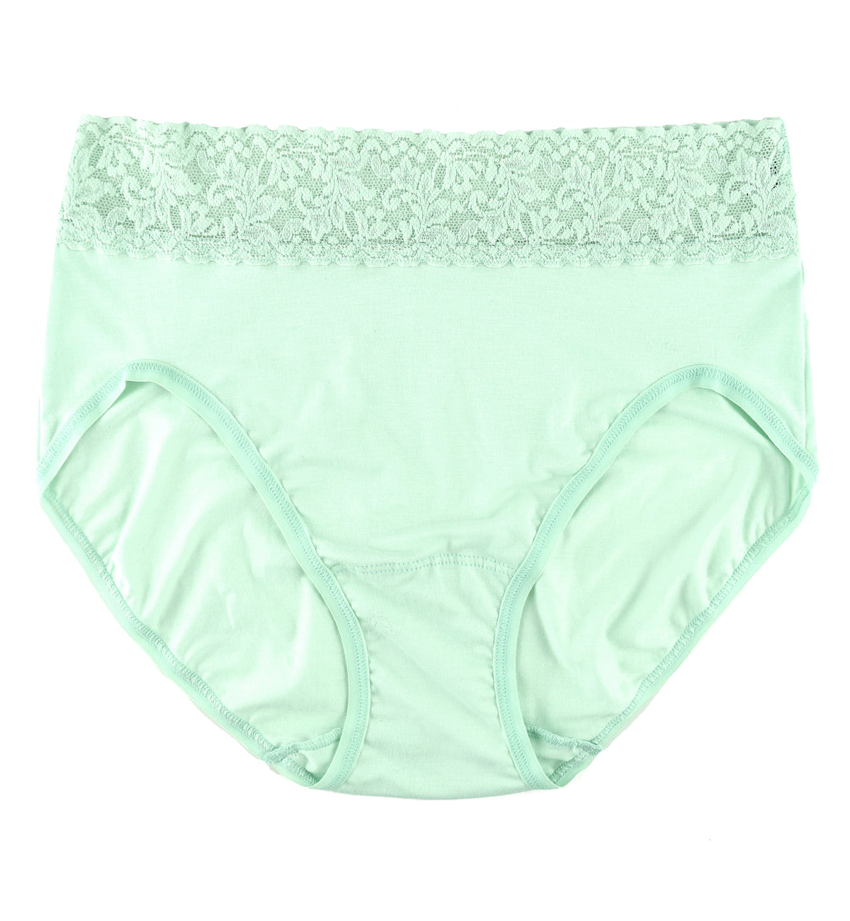 Hanky Panky Cotton French Brief with Lace (892461),Small,Cucumber - Cucumber,Small
