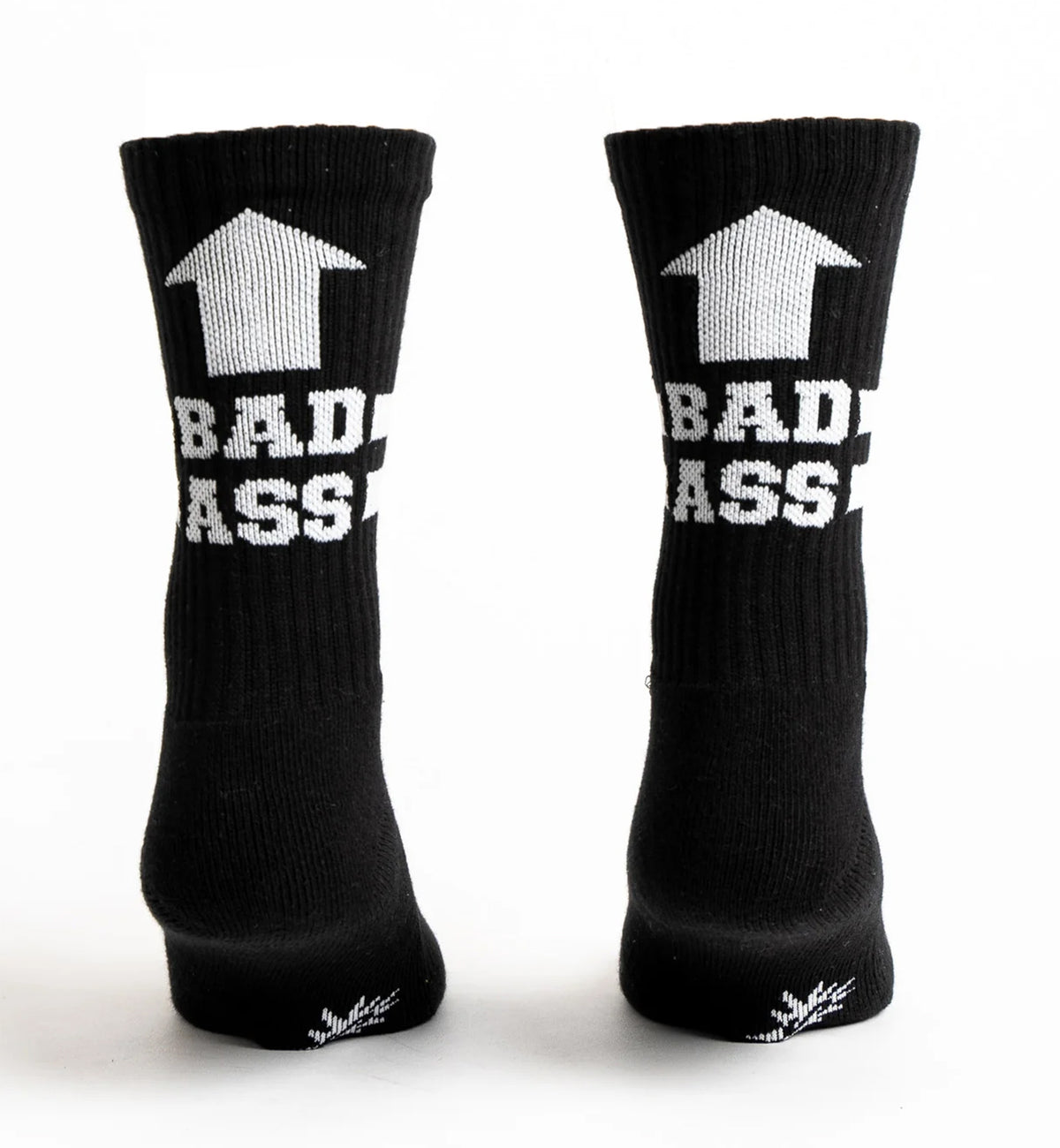 SOCK it to me Athletic Ribbed Crew Socks (R0034-1),Bad Ass (Black) - Bad Ass (Black),One Size