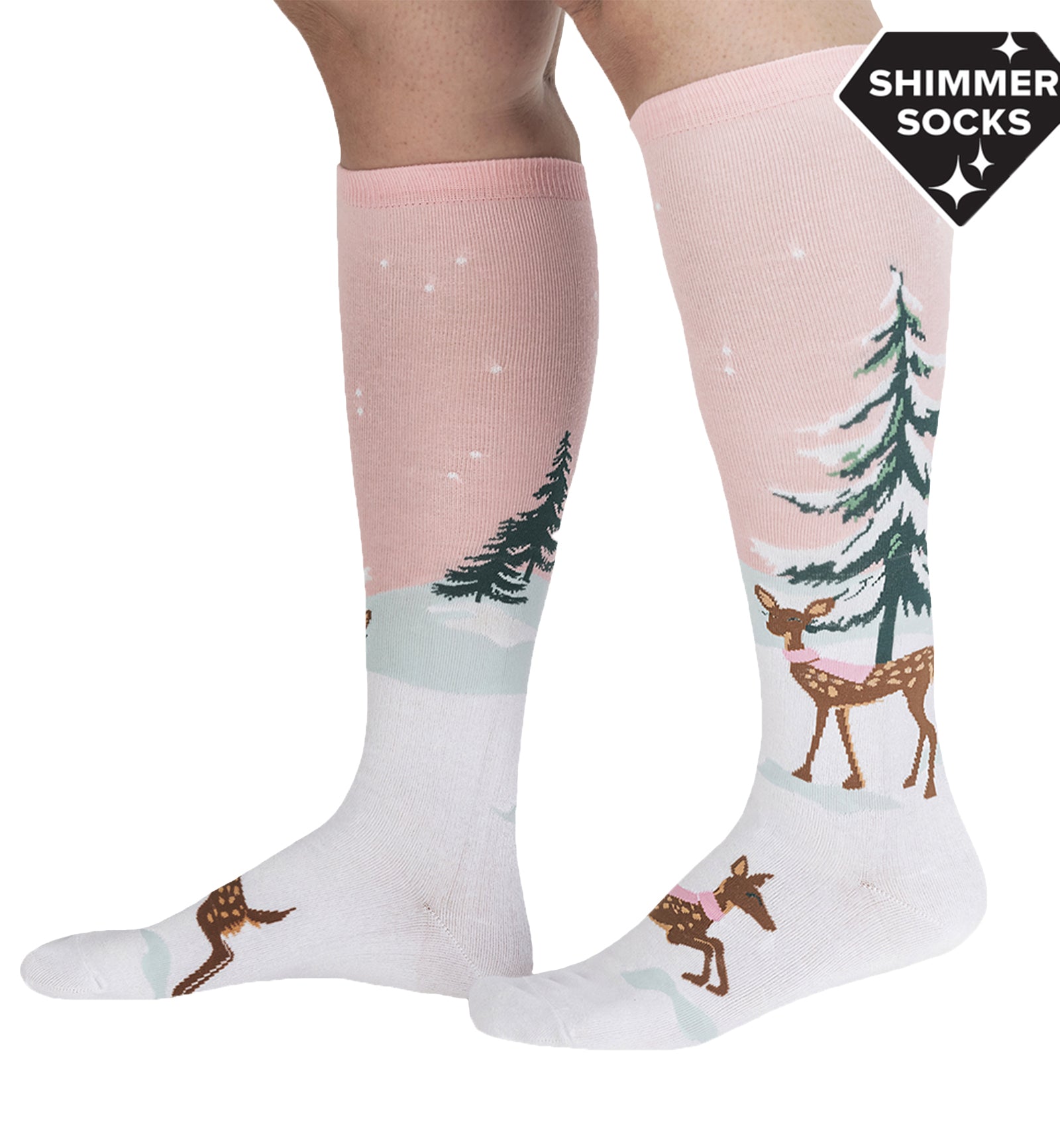 SOCK it to me Unisex Knee High Socks (F0640),Doe-nt Forget Your Scarf (Shimmer) - Doe-nt Forget Your Scarf (Shimmer),One Size