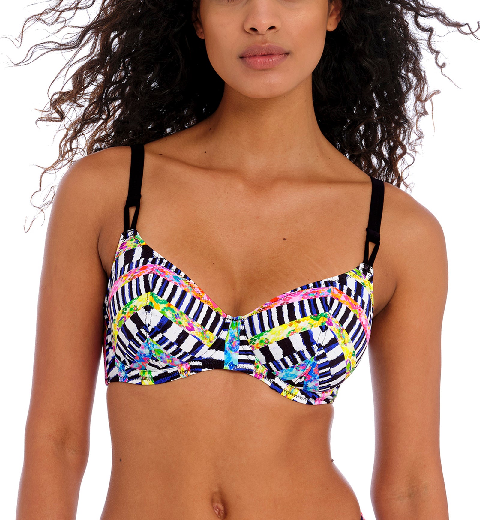 Freya Electro Rave Underwire Plunge Bikini Top (204202),28G,Multi - Multi,28G