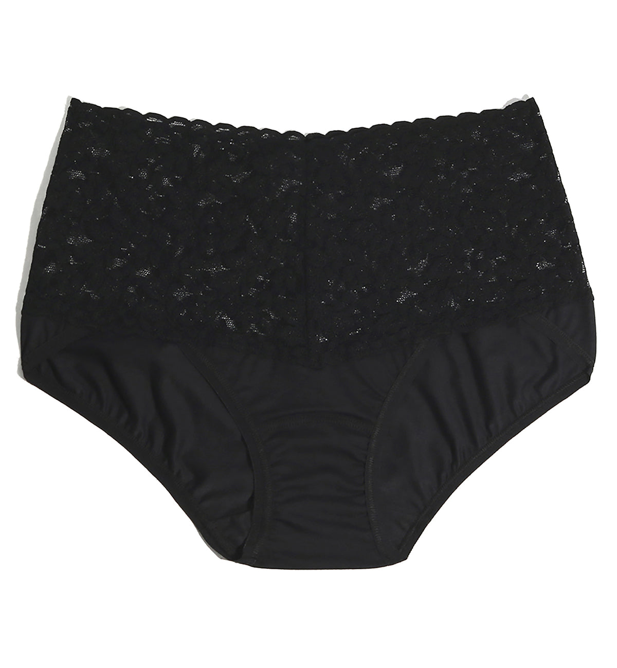 Hanky Panky Cotton Retro V-Kini with Lace (892124),Small,Black - Black,Small