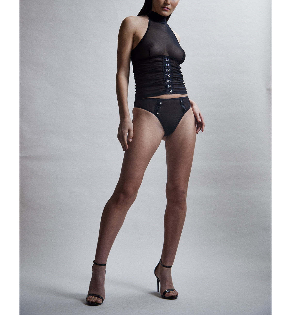 Hanky Panky X Prabal Gurung Hook & Eye Thong (7H1666),Small,Black - Black,Small