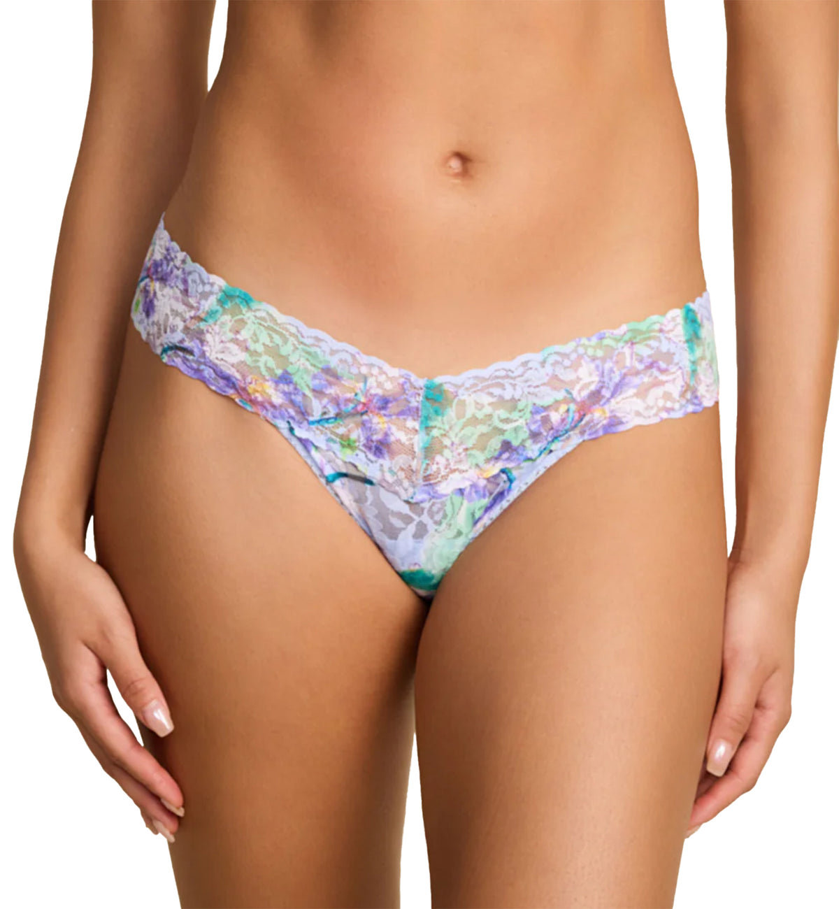 Hanky Panky Signature Lace Printed Low Rise Thong (PR4911P),Pleinair - Pleinair,One Size