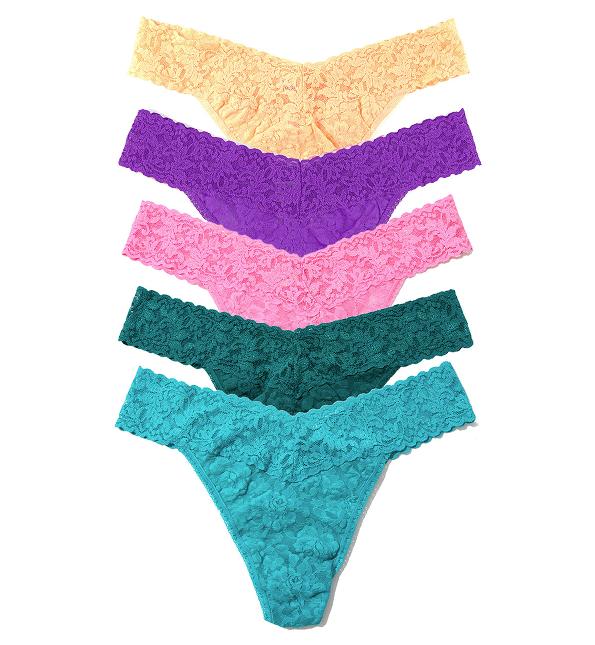 Hanky Panky 5-PACK Signature Lace Original Rise Thong (48115PK),APTD - APTD,One Size