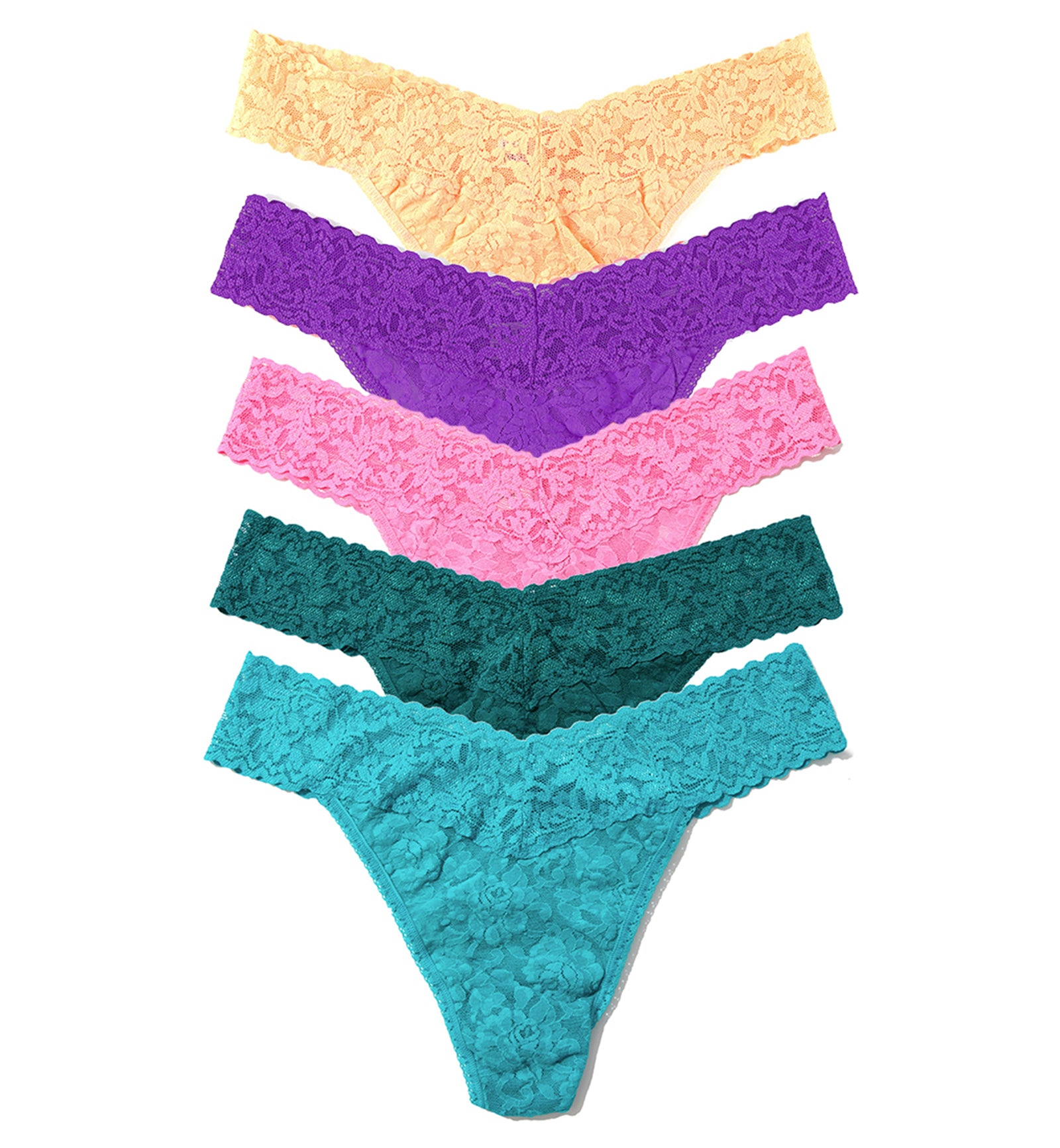 Hanky Panky 5-PACK Signature Lace Original Rise Thong (48115PK),APTD - APTD,One Size
