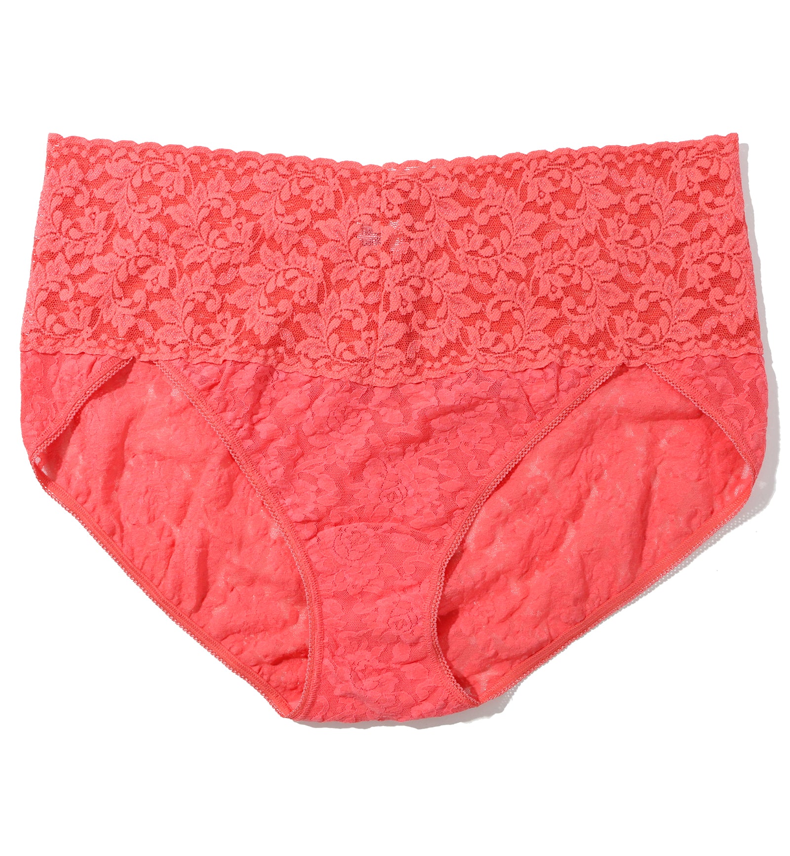 Hanky Panky Retro Lace V-kini PLUS (9K2124X),1X,Courageous Coral - Courageous Coral,1X