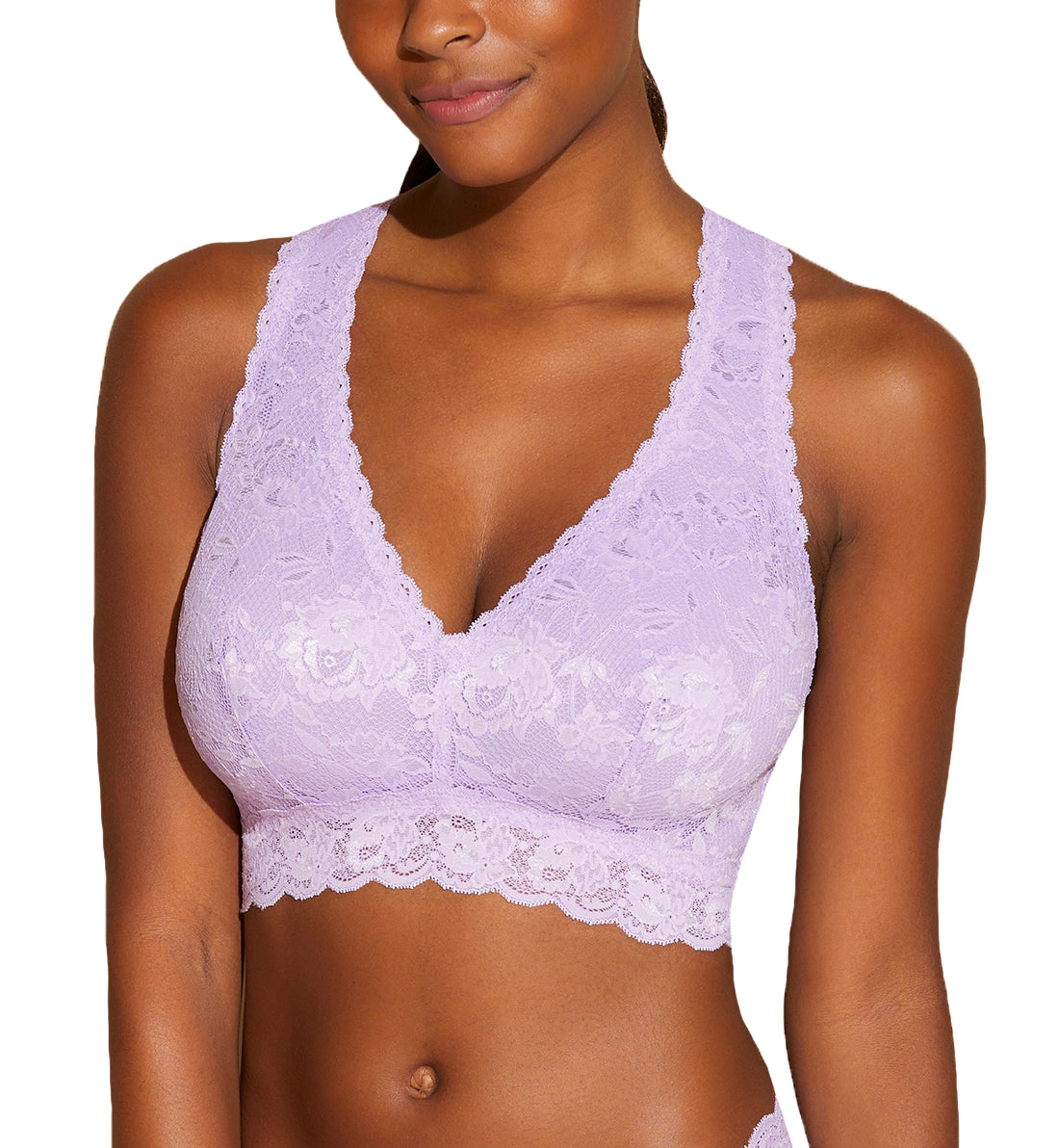 Cosabella Never Say Never CURVY Racie Racerback Bralette (NEVER1355),Medium,Icy Violet - Icy Violet,Medium