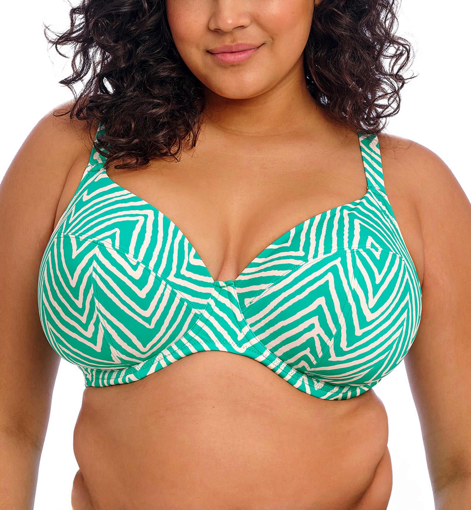 Elomi Fiji Falls Underwire Plunge Bikini Top (ES802602),34G,Marine - Marine,34G