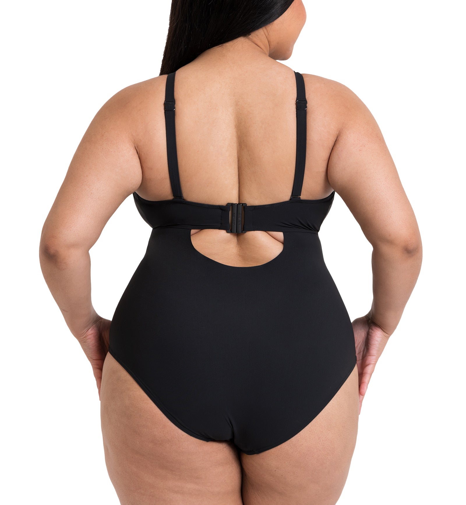 Curvy Kate Zip Tide Non-Wired Multiway Swimsuit (CS035606),XL,Black - Black,XL