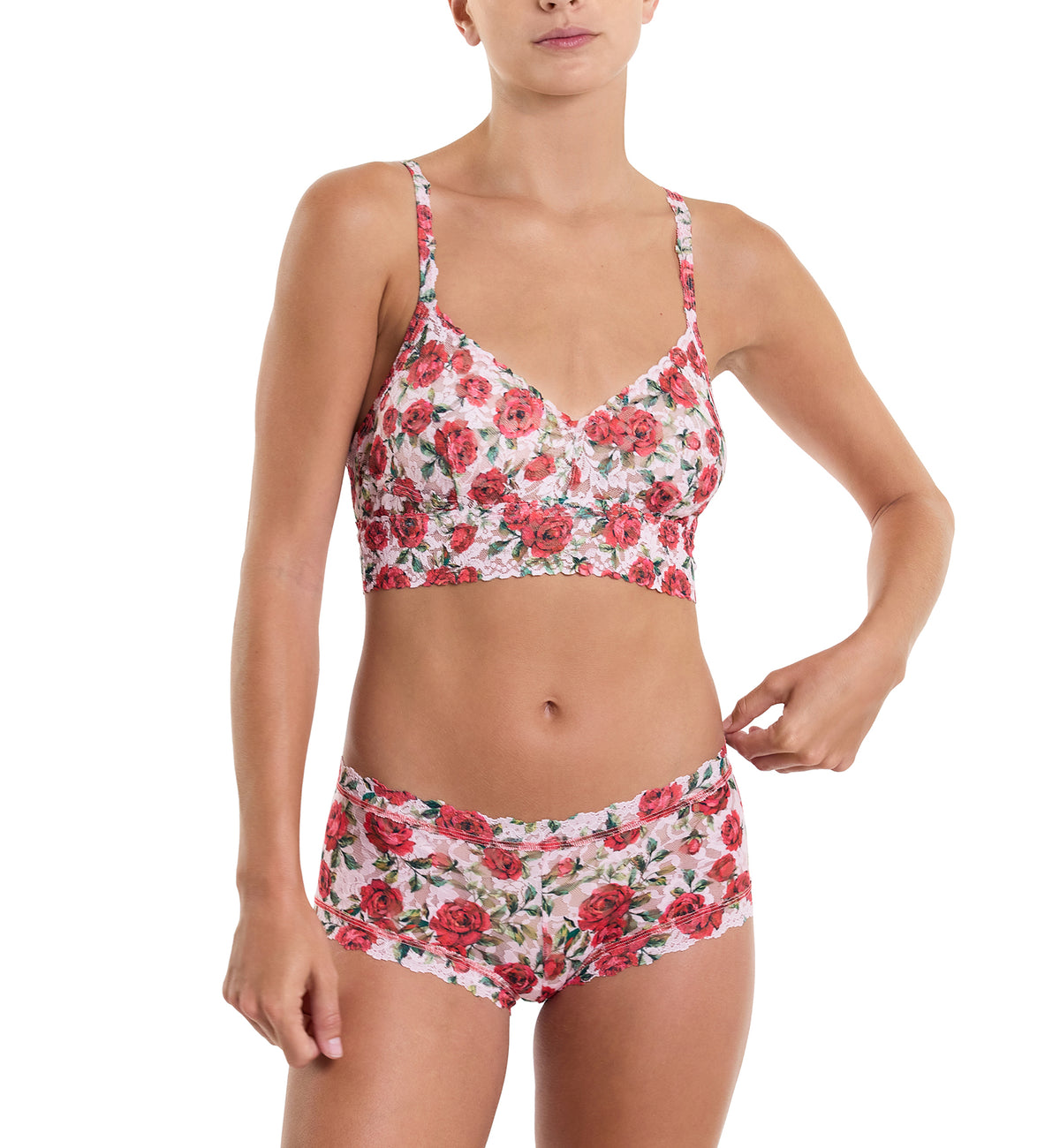 Hanky Panky Signature Lace Printed Boyshort (PR4812P),XS,Je Taime - Je Taime,XS