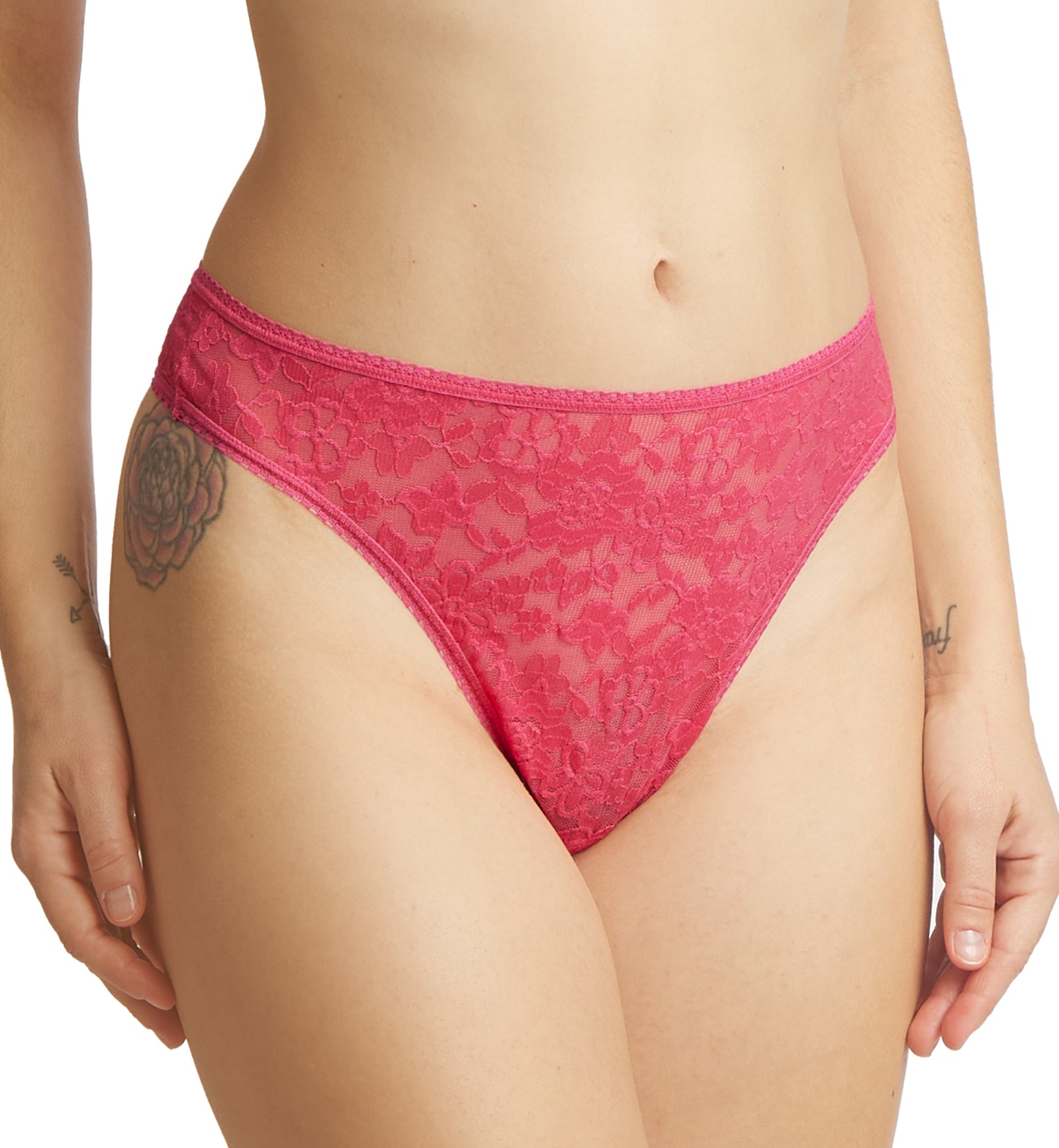 Hanky Panky Daily Lace High Cut Thong (771851),XS,Starburst - Starburst,XS