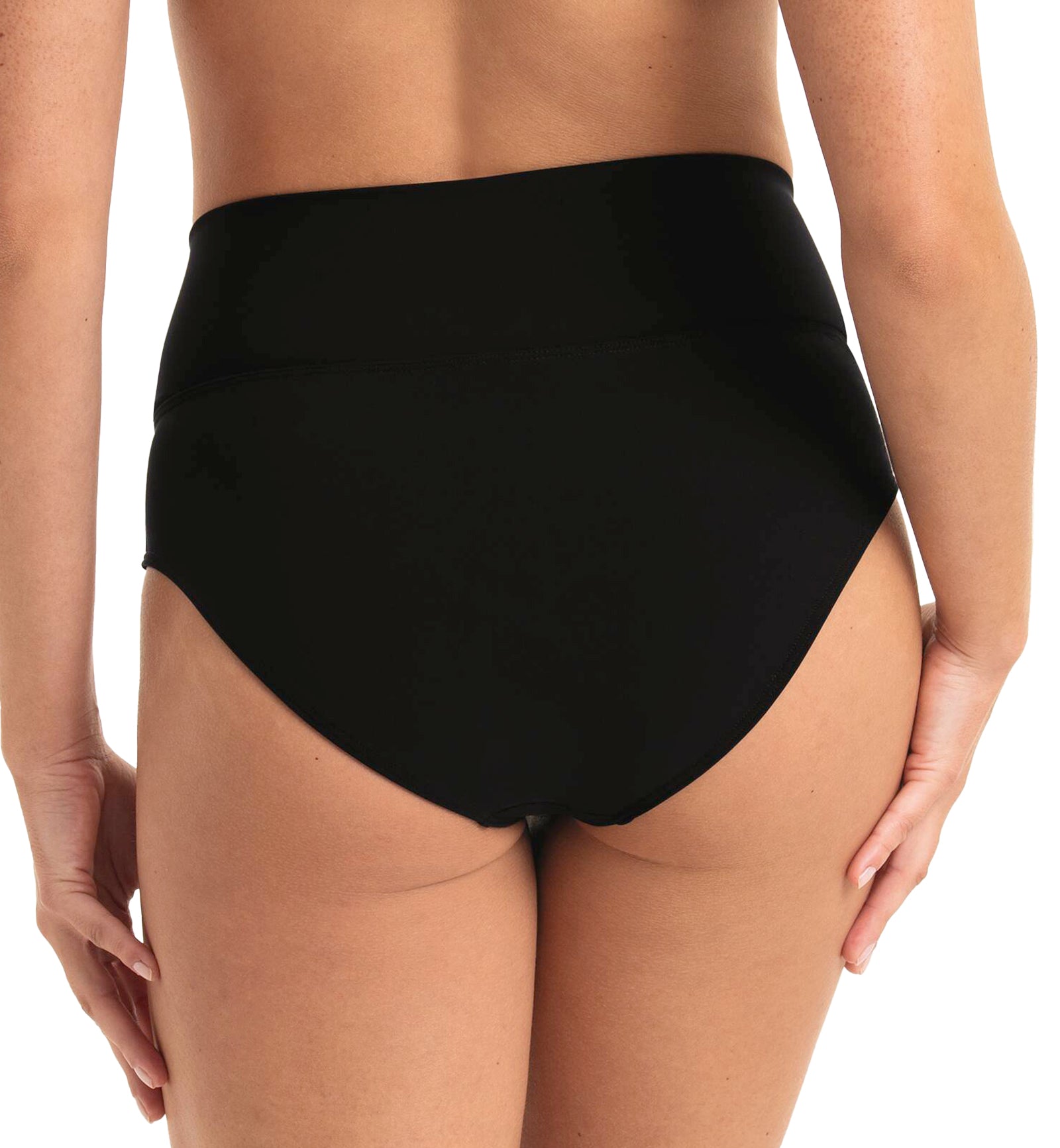 Rosa Faia Mix & Match Lorena Fold Over Swim Brief (8808-0),Small,Black - Black,Small