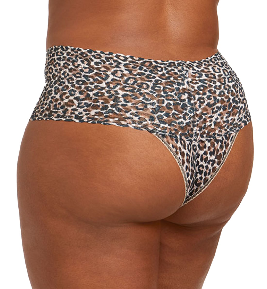 Hanky Panky Plus Size Printed Retro Lace Thong (PR9K1926X),Classic Leopard - Brown/Black,Plus Size