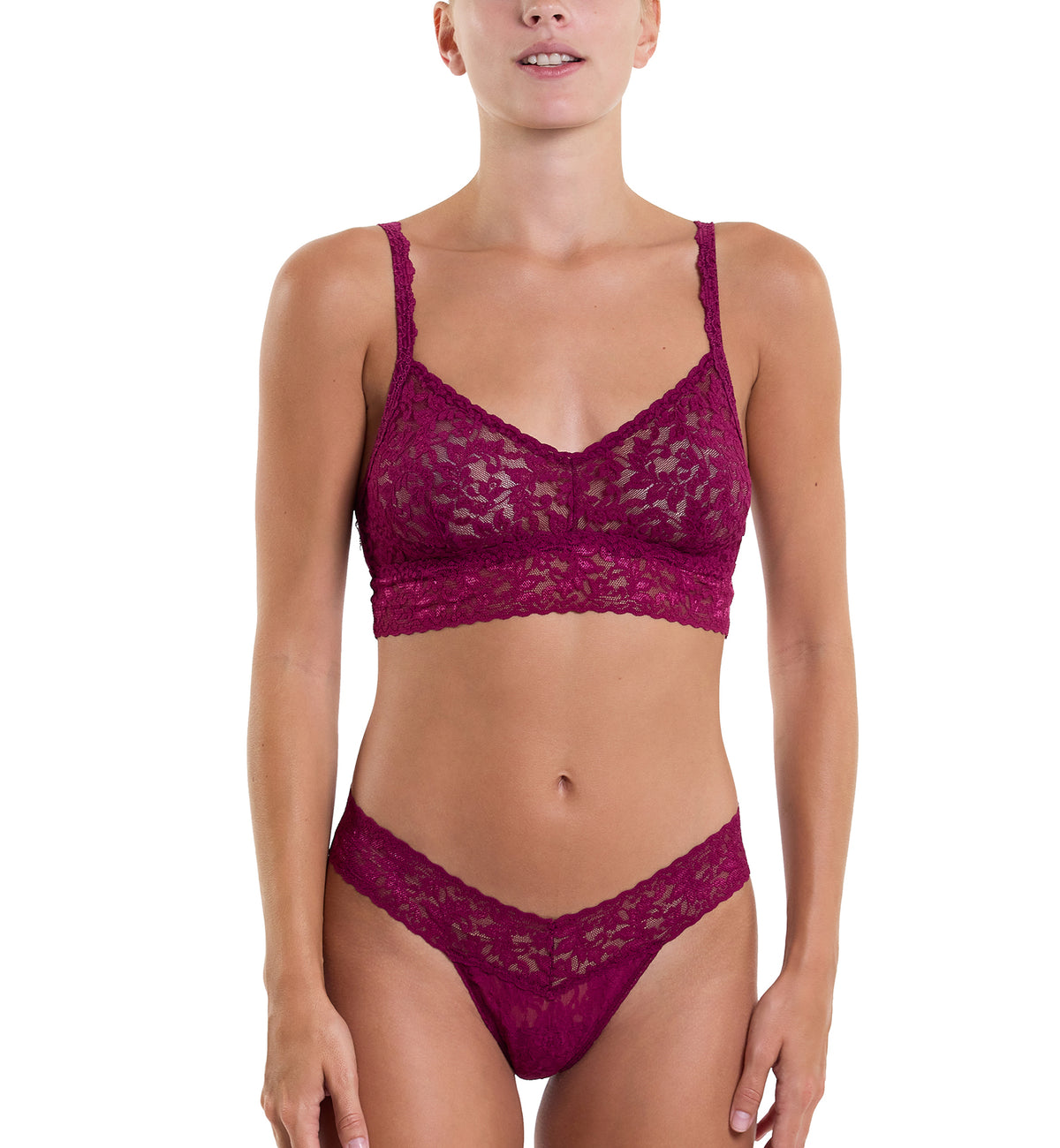 Hanky Panky Signature Lace Low Rise Thong (4911P),Sugar Plum - Sugar Plum,One Size