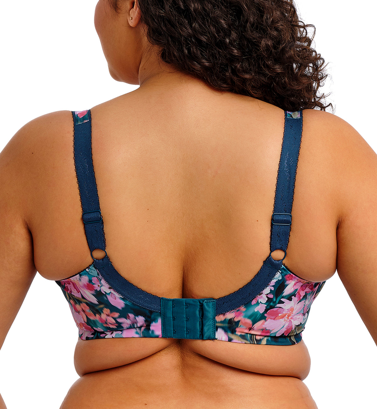 Elomi Lucie Banded Stretch Lace Plunge Underwire Bra (4490),32GG,Teal Floral - Teal Floral,32GG