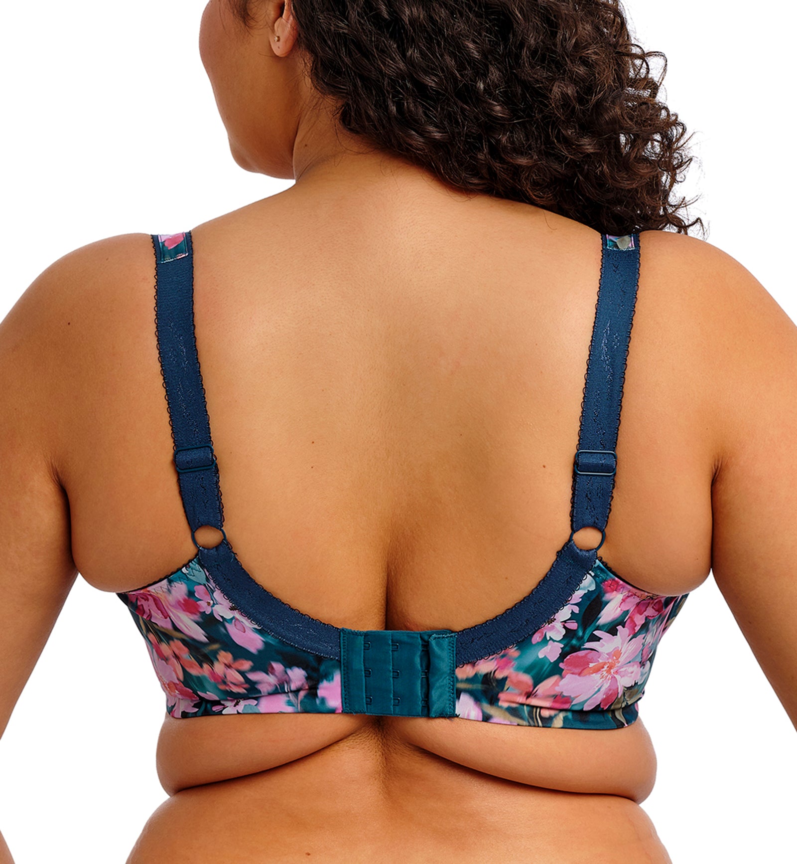 Elomi Lucie Banded Stretch Lace Plunge Underwire Bra (4490),32GG,Teal Floral - Teal Floral,32GG