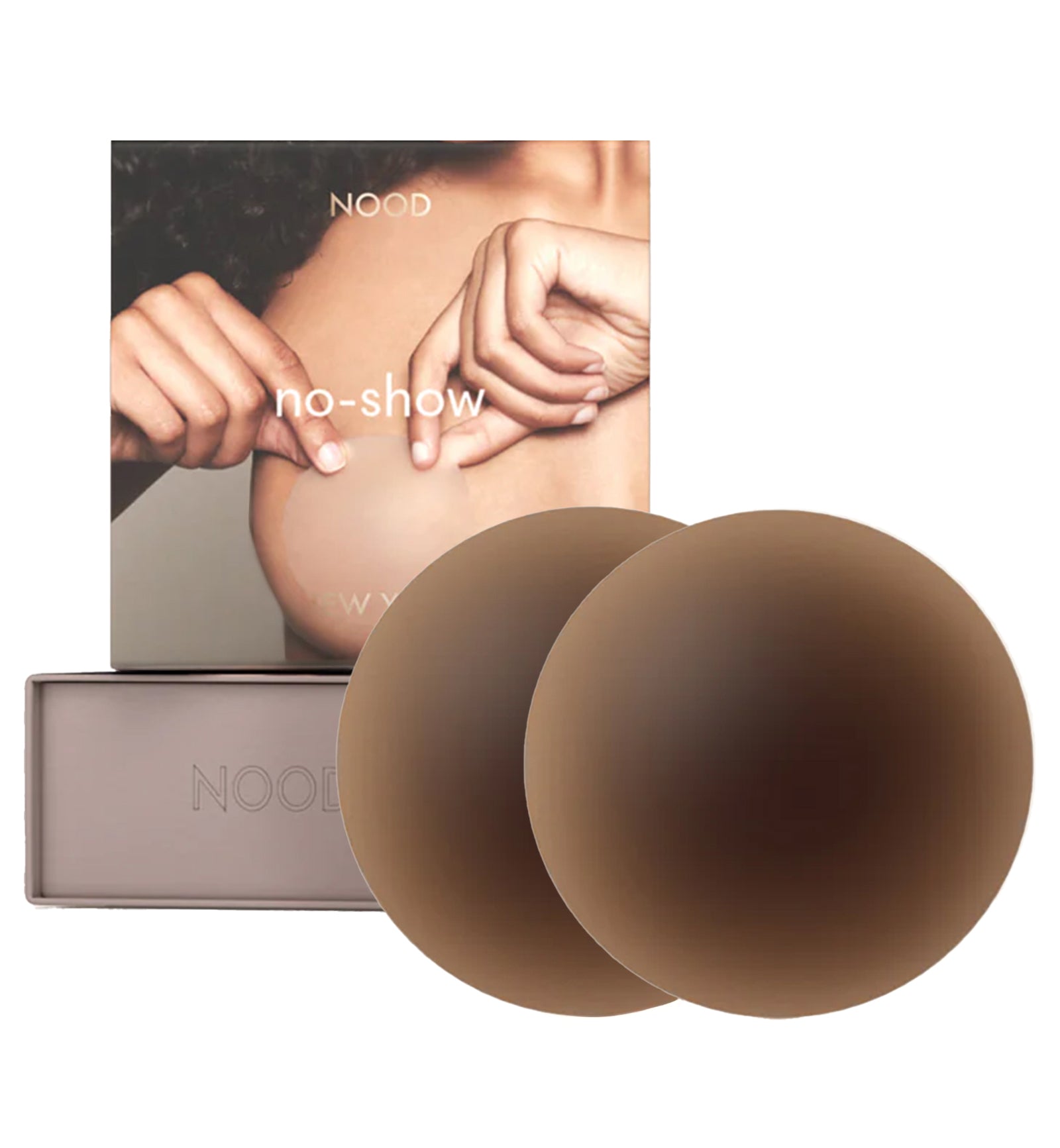 NOOD No-Show Round Adhesive Reusable Nipple Covers (3 inch),No. 9 / Coffee - Coffee,3 INCH
